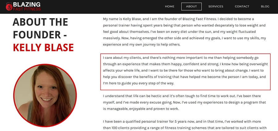 How To Write A Bio For Your Personal Trainer Website S About Page My Personal Trainer Website