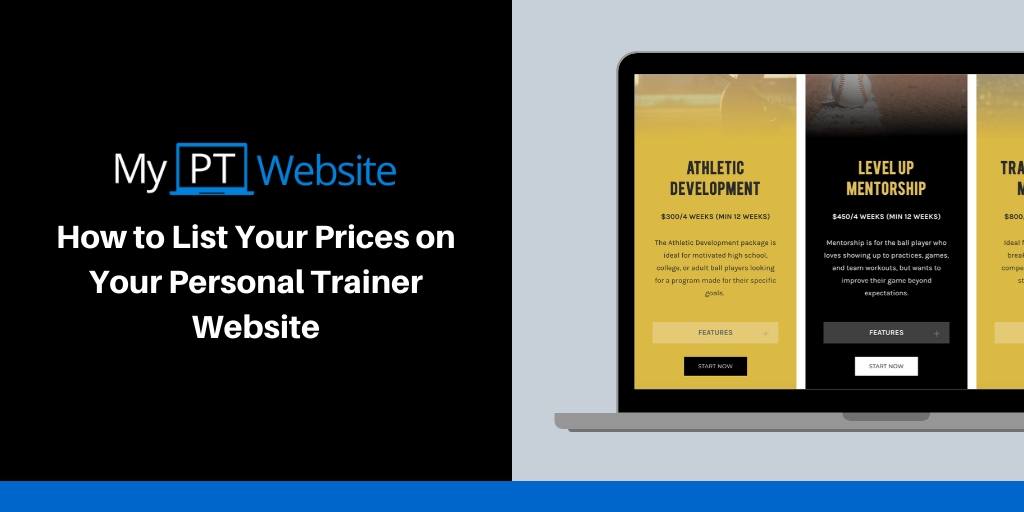 List Your Prices on Your Personal Trainer Website