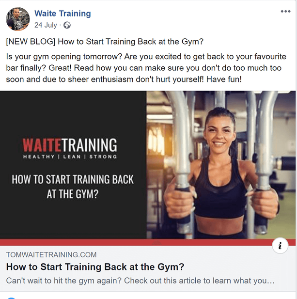 fitness blog on social media